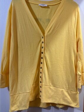 Zenana Outfitters Yellow Button-Front Cardigan